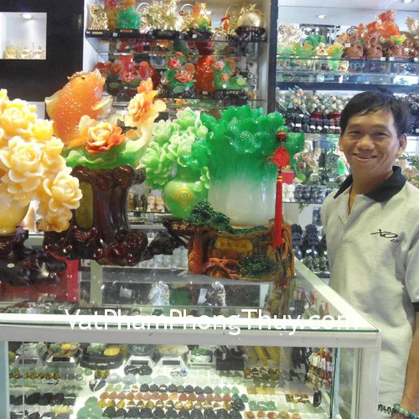 Anh Đức - khách hàng mua bắp cải đại phát tài H191G, Mẫu đơn phú quý H208G và Cá chép trên đế gỗ E184