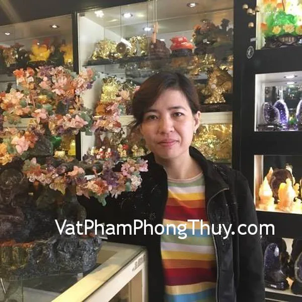 Chị Nguyệt - khách hàng mua cây tài lộc nhiều màu phong thủy luân KC001