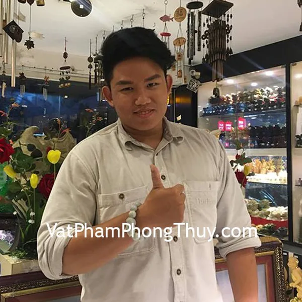 Anh Ken - khách hàng mua Chuỗi Phỉ Thúy xanh nhạt trơn 18 li S6259,Tỳ Hưu Phỉ Thúy miệng ngậm như ý S6329
