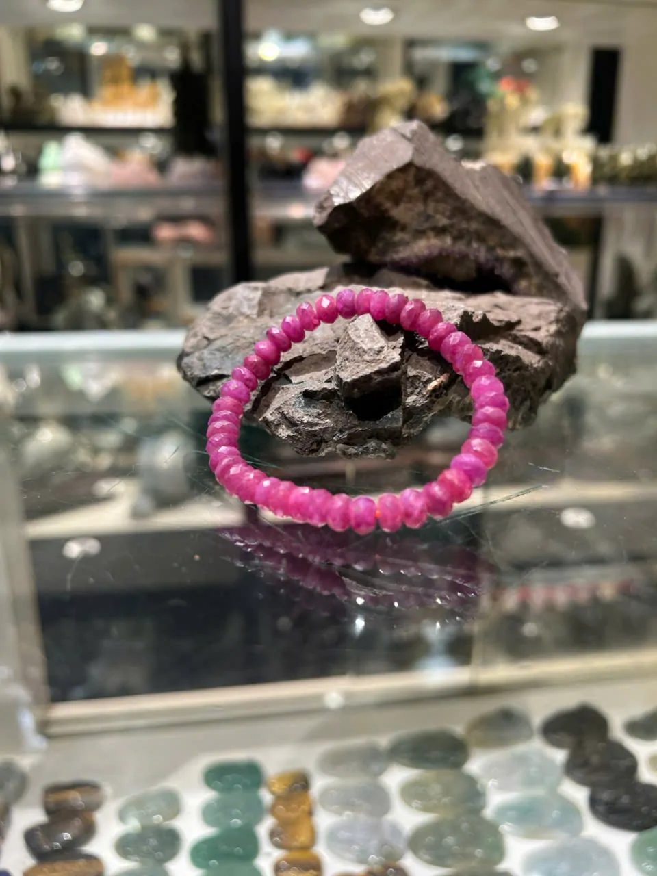 Vòng tay Ruby (hồng bảo hạt mài vát) S879-S1-17670