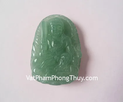 Phật bản mệnh Phỉ Thúy xanh đậm sắc xảo A+ Tý (Thiên Thủ Thiên Nhãn) FS6865-1