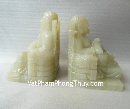 Thần tài heo xanh ngọc trên túi tài lộc gỗ lớn - Tài Đa Đa LN024
