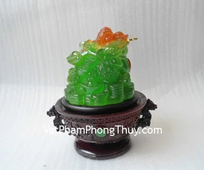 Thiềm thừ vàng sa kim lớn đế xoay - chiêu tài kim thiềm K126M