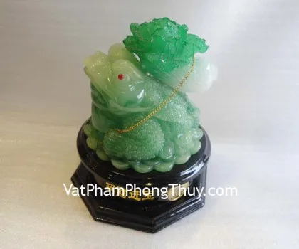 Thiềm thừ xanh, bắp cải xoay nhỏ- Chiêu tài kim thiềm E054