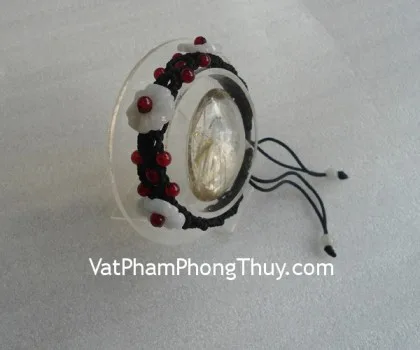 Dây rút 3 mẫu đơn 10 hạt đỏ FS972