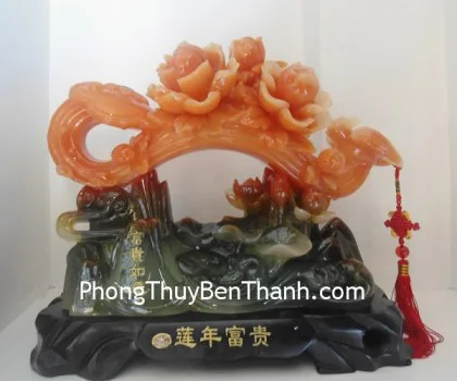 Mẫu đơn lưu ly ngũ sắc có đồng tiền bình an lớn - Tứ quý bình an G119A