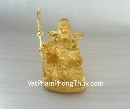 Quan công vàng ngồi đọc sách, thủy tinh H279G