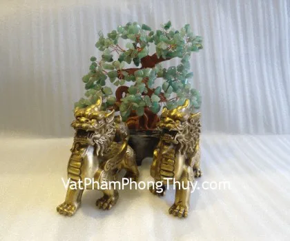 Tỳ hưu (cóc) trên đế gỗ, xanh trong, lớn- Vạn phước bích tà E008