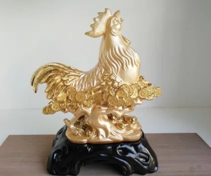 Gà dáng đạp trên núi có ngân bảo - Cung hỷ phát tài G037A