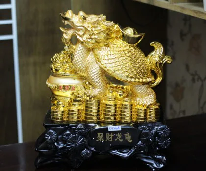 Rùa đầu rồng khủng trên đống vàng - Tụ tài long quy C086A