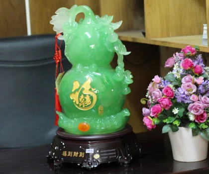 Hồ lô ngọc xanh khủng đế xoay có xâu đồng tiền - Phước đáo tài đáo C153A