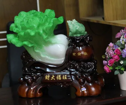 Bắp cải xanh thiềm thừ xanh khủng ngồi trên túi tiền - Tài đại phước vượng 9 (túi thiềm thừ: túi hoàng kim) C158A