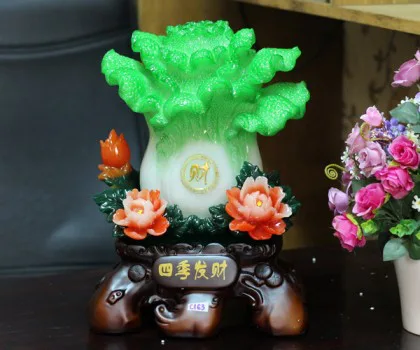 Bắp cải đứng trên hoa mẫu đơn - Tứ quý phát tài/ Tài C163A