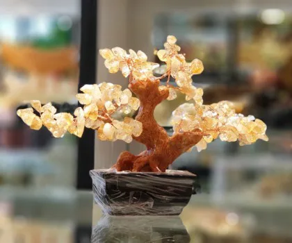 Cây thạch anh vàng nhỏ dáng truyền thống (cây chiêu tài) KC108