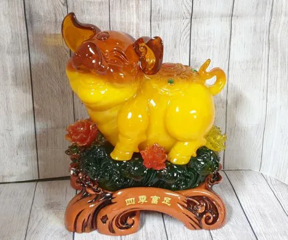 Vua heo vàng cam vươn mình trên mây mẫu đơn khủng - Tứ Quý Phú Túc FLN023