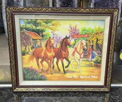 Tranh Tam Mã Nghênh Phúc NGUA2624