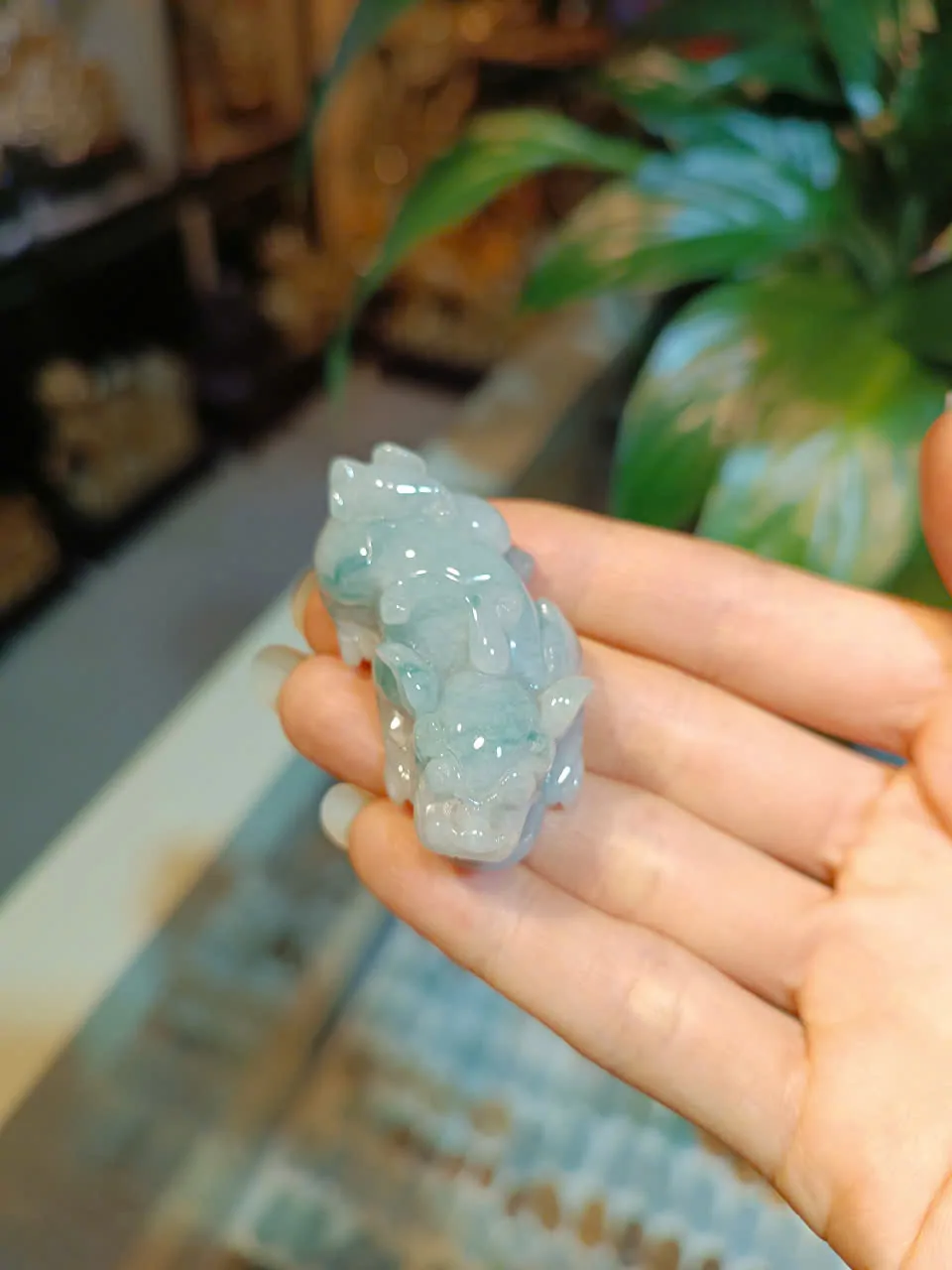 Tỳ hưu ngọc phỉ thúy xanh đậm vân mây A+++++ (GCN 017583 - 26.67g) S6897-S5-5814