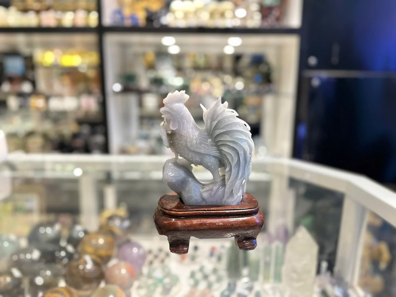 Tượng gà may mắn ngọc phỉ thúy NS117