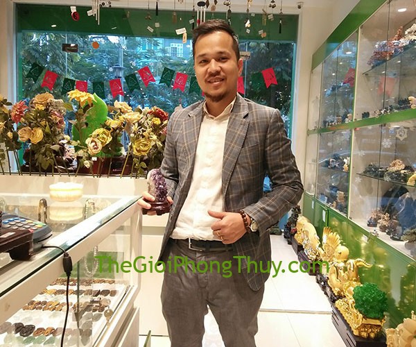 Anh Dũng -Khách mua Bồn nguyên bảo hoàng long (10 nén vàng) FGM073,	Bông thạch anh tím Uruguay. ko hốc FTAT101-F4-902