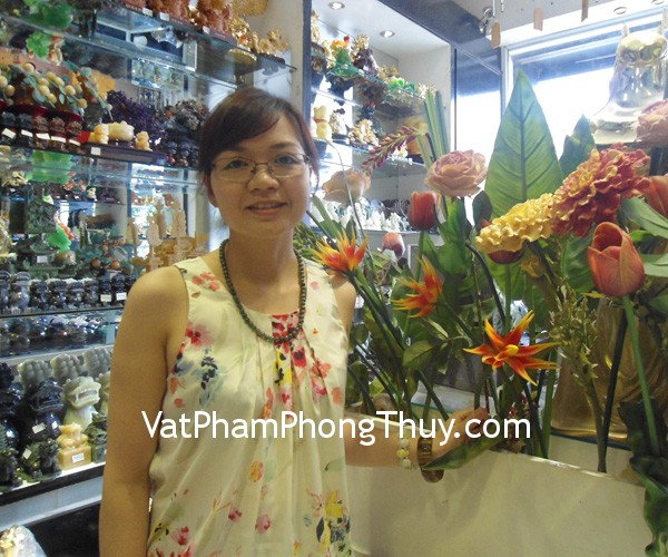 Chị Huyền - khách hàng mua Tràng Hạt Phỉ Thúy xanh S5124 và Quan âm ngọc Myanmar S838