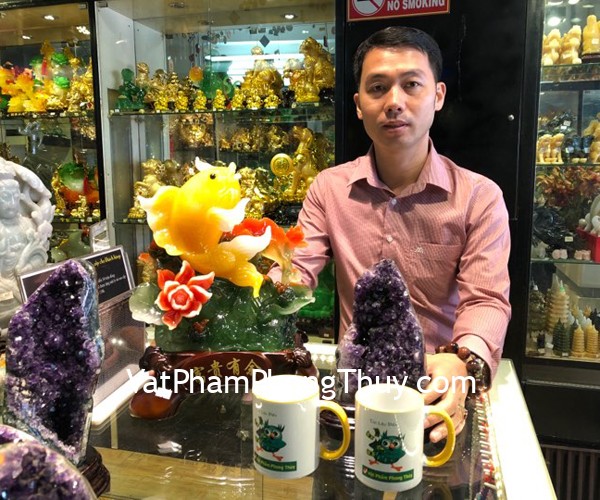 Anh Thanh - Khách hàng mua Cá chép vàng trên sen - Phú quý hữu ngư C095A và Bông thạch anh tím H089