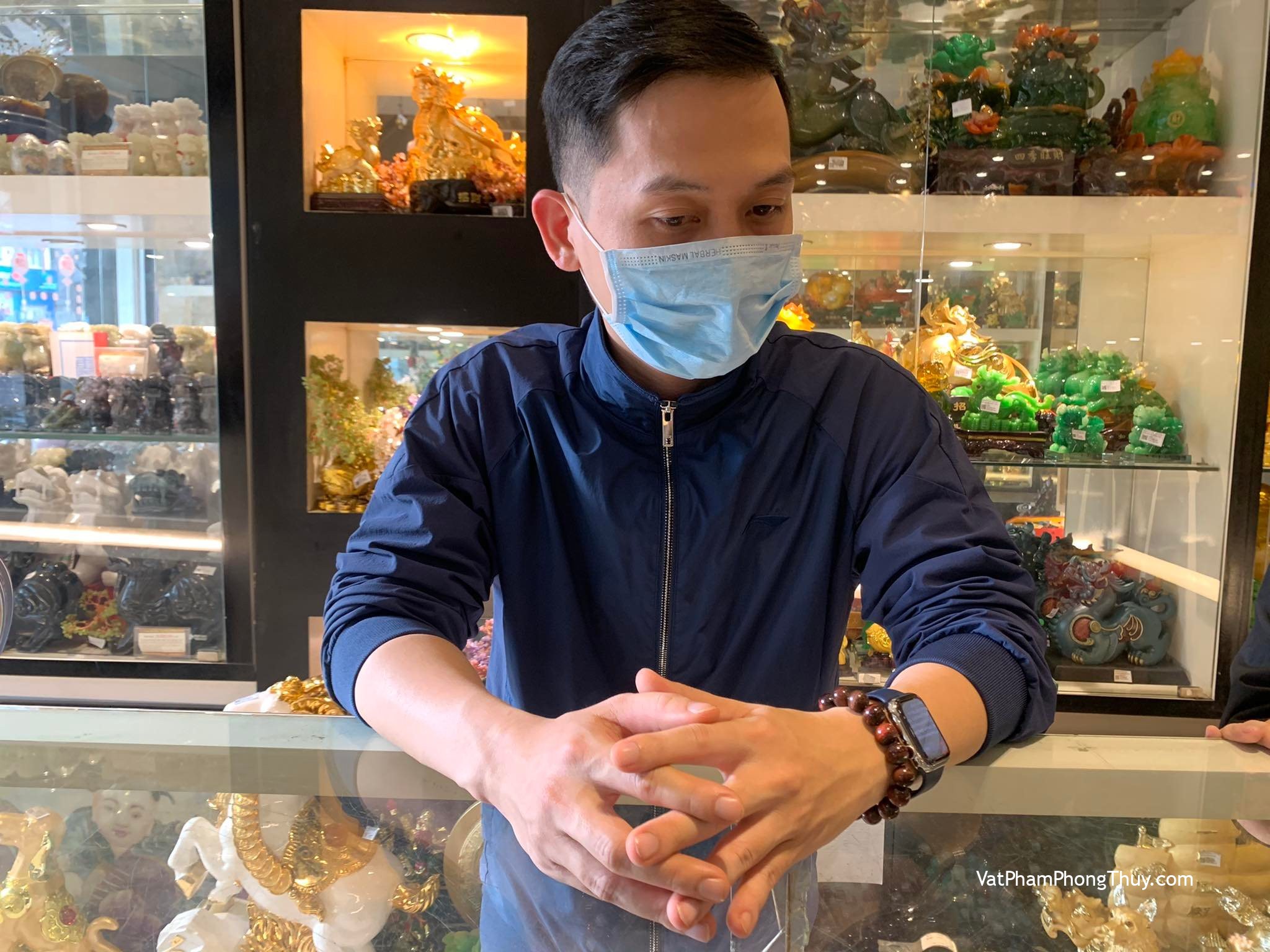 Anh Lương - Khách hàng mua Chuỗi mắt mèo đỏ đô 12 li S6441.